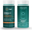 iwi Omega-3 Sport & Joint Omega-3 Bundle, 30 Servings, Vegan rastlin na osnovi Algae Omega 3, Krill & Fish Oil Alternative, Brez ribjega pookusa