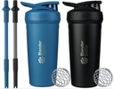 BlenderBottle Strada Shaker pokali s silikonske slame, (2 24-ounce steklenice in 2 Straws)