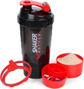 XTK Shaker steklenica 16OZ Protein Shaker steklenice z Mix Ball Prenosne športne steklenica za vodo Puho GYM pokal za proteine Mixes s shranjevanjem in tablete Organizator, Idealno za pred vadbo,BPA brezplačno (rdeče)