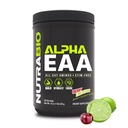 NutraBio Alpha EAA - All-Day Aminokisline za mišično rast in hidracijo - Esencialne aminokisline z nootropiki in adaptogeni- Polni spekter EAA BCAA v prahu - 30 Serving - češnjeva limetna sluz