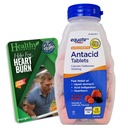 Ultra moč Antacid tablete - kalcijev karbonat 1000mg - 71 Žvečljive tablete Razvrščene jagode in vitalne količine Nasveti Kartica paket