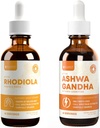 Rejuvica Zdravje Aktivna Rhodiola + Aktivna Ashwagandha - Podpora Energija + Stres - Tekoča dostava za boljšo absorpcijo - Rhodiola Root & Ashwagandha Root