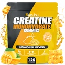 Aromatizirani kreatin monohidrat Gumies Sladkor brez sladkorja,Pre Workout Dopolnila kreatin Gumies za moške in ženske,Gym dopolnila,Podpora Mišična rast, Obnova, Moč, Energija Boost(120 Count)-Mango