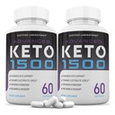 Upravičene Laboratoriji (2 Pack Advanced Keto 1500 Keto tablete 1275MG Nova in izboljšana formula vsebuje Apple Cider Vinegar Extra Deviško oljčno olje v prahu List zelenega čaja 120 kapsul