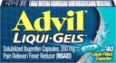 Advil Liqui-Gels Bolečina Reliever in znižanje telesne temperature, Pain Medicine za odrasle z Ibuprofen 200mg Za glavobol, Backache, Menstrualne bolečine in lajšanje bolečine v sklepih - 40 Tekoči zapolnjene kapsule