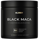 ELMNT 40.000mg 40x Jakost Organska črna Maca Koren w. Ashwagandha - #1 Najvišja moč črna Maca Root Kapsule za moške Dodatek 40:1 Ekstrakt - 100% Pure Maca Peruana Maca Prašek Tablete želatinizirane