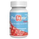 Proferrin Forte-12mg visoko absorbira Heme železov polipeptid. Počasi na Gut. 90 tablete. 1 mg folne kisline za pomoč pri proizvodnji rdečih krvnih celic. Kava, kalcij ali PPI niso prizadeti.