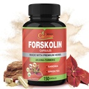 Dodatki Cadane Forskolin - 5v1 s kurkuminom, Arjuno, Garcinia Cambogia in zelenim čajem - 5 mesecev - 150 kapsul