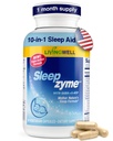 Doplačilo za nočitev z melatoninom, GABA, 5-HTP, Valerian Root, Magnezij, L-Theanine, Lemon Balm & Hops za Deep Snooze & Odvijanje - 60 kapsul