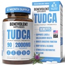 2000mg Advanced TUDCA dodatek - Max Absorpcija TUDCA Bile soli s 4:1 Milk Thistle in probiotiki - podpira razstrupljanje jeter in čiščenje, žolčnik, Gut & Ledvič zdravje - 90 Veganske kapsule