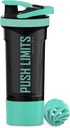 Artoidni način 24-ounce Protein Shaker steklenica, Dual Mexing Technology, BPA Free, Aqua Green/Black