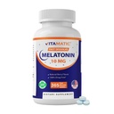 Vitamatske Melatonin 10 mg hitre tablete za raztapljanje – podpora za hitro raztapljanje v spanju – vegetarijanske, ne-GMO & Gluten-free – naravne jagodne arome – 365 tablet