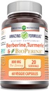 Osupljive formule Berberine Turmeric & Bioperine 800mg na serviranje 60 Veggie Kapsule Supplement 