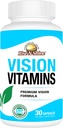 Vizija Vitamini Formula z luteinom, vitaminom A, tavrinom, cinkom, korenino kurkuma in več za podporo Vizije 30 Count