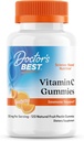 Zdravnik's Best, Vitamin C Gumies 250mg na Serving Great Degusting Immune Brain Eyes Heart Circulation Antioksidant Podpora Naravni pektin Vegan Gluten Prost CT, Sadje, 120 Število