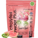 PrašekVitamin elektrolitski prašek Plus (100 servijev) guava kiwi elektrolitski prašek, zero kalorie, keto, 0 sladkor, brez maltodekstrina, 1000mg kalij, 120mg kalcij, 120mg magnezij, hidracija prašek