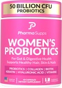 Napredni ženski probiotiki za Gut zdravje z lasmi, kožo, in nohti Vitamini Podpora - 50 milijard CFU w/Collagen, Biotin & Keratin - Probiotični dodatek za digestivno zdravje & Bloating Relief.