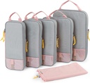 BAGSMART 6 Garnitura /4 Garnitura/2 Kompresijske kocke za potovanja, lahke potovalne potovalne orgle, Trajni Space Saver Bags Potne bistvene