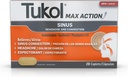TUKOL Max Action Sinus, prezasedenost in pritisk kape za bolečino, glavobol olajšava, pričakovanje, nezadržen, 20 število