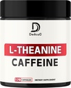 L-Theanine 200 mg Kapsule in čiste tablete kofeina 200 mg - Pametna gladka proizvodnja energije, opozorilo, kognitivna in fokus Clarity dodatek - 120 Kapsule za 4 mesece - brez GMO & Gluten