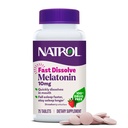 Natrol Melatonin 10mg Hitre raztapljajoče tablete - okus jagod, 75 Štetje, podpora za spanje, hitro raztapljanje melatonin za odrasle, 75-dnevna oskrba