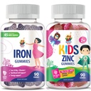 SUNNY SAM Cinkove žvečilke za otroke in železne žvečilke za odrasle, železovi vitamini z vitaminom C