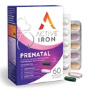 Active železov prednatal, železov dodatek + prednatalni vitamini za ženske, 30 nezaporne kapsule + 30 time-release multivitamini, nosečnost, dojenje in poporodni esenciali