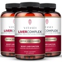 VITASEI Jetrna čistila Detox in popravila, Jetrni kompleks W/Mlečni Thistle Extract, Garcinia, Curcumin C3, Podpora Zeliščni dodatek, Detox Formula za ženske in moške, 60 Kapsula (Pack of 3)