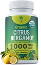 Organic Citrus Bergamot dodatek - samo USDA, Kardiolog Oblikovan z 200+ Znanstvene študije -1000mg - Patented Extract, Srce, Holesterol, & Lipid - Italijanski Bergamot visoki polifenoli 60kaps