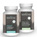 Mountain Peak Nutritionals Adrenal B Complex & Ultra High Multivitaminski Combo Pack - Vitamin, multi-Mineral, & Adaptogen Podpora - B Vitamini, Probiotiki, & Essential Nutrients - 90 & 180 Vegetarian Ca