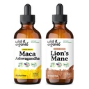 Wild & Organic Maca Ashwagandha Tinkture 4 fl oz & Lion's Mane Tinkture 4 fl oz