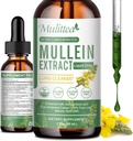 Mulleinske kapljice za pljuča in limfatično drenažo - Lung Cleanse & Detox- Vegan Mullein Leaf Extract podpora Imunska, respiratorna digestiva -9 Potent Herbal dodatek za obnovo -Kot tekoče