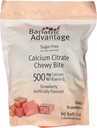 Bariatrična prednost kalcijev citrat Chewy Bites,Sugar-free jagode (90 število) 500mg