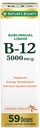 Naravni Bounty Vitamin B12 5000 mcg Podjezično tekoče, kardiovaskularno zdravje in celična energijska podpora, 2 Fl Oz (1 števec)