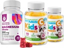 Vitamin C Gumijev 120 za otroke in odrasle 240 mg in Magnezij 200 mg Gumijev - Imunska podpora nizkosladko žvečljivi Gumi Vitamini za malčke z magnezijem mirni žveči za otroke in odrasle Sugar-free