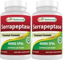 Najboljši naravni Serrapeptase 40000 SPU 90 Vcaps (90 število (Pack od 2))