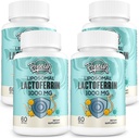 Liposomski laktoferin 1000 mg dieta – maksimaliziran laktoferrin – komponenta kolostruma – za absorpcijo železa in delovanje imunskega laktoferina Dopolnila za odrasle, 60 kapsul (4 stekleničke)