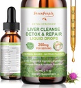 GREENPEOPLE Jetrna čistila Detox in popravila Kapljice - Jetrna dopolnila w/mlek Thistle Silymarin, Artichoke & Dandelion za jetrno razstrupljanje & Podpora- 16x Močni zeliščni hranilniki - 2Fl Oz Natural Flavor