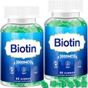 Lasje kože in nohti Gumies, 2 Pack visoko moč las Vitamin za ženske, Moški in otroci, Vitamin D & E,B16,B12, Biotin Gumies za rast las, kožo, in močnejši nohti