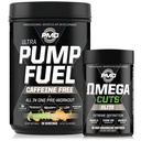 PMD športi Ultra Pump gorivo kofein Free - Pre Workout – Mavrični Sherbet (30 Serving) Sports Omega cuts Elite Termogenik Fat Burner (90 Softgels)