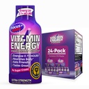 Vitamin Energija Fokus+ Ekstra Energija Shot Berry 24 Pack, 260mg Naravni kofein, B-Vitamini, CoQ10, Aminokisline, Fokus, Produktivnost in čistost, Nič sladkorja, Gluten-free, 1,93 fl oz