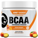 Medeni jazbec BCAA + EAA Aminokisline v prahu, BCAA + L-glutamin, Keto, Vegan, Sladkor brez sladkorja za moške in ženske, Hidracija in postworkout Muscle Recovery Mix, Peach Mango, 30 Serving