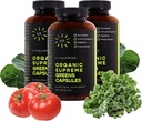 Vita Supreme Organic Super Greens Superfood kapsula, prehranska dopolnila za Gut Health, Imunska podpora, Prebava, Energija, in več (Ne-GMO, Keto, Vegan) 180 kapsul, 3 pakiranja