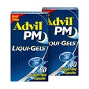 Advil PM Liqui-Gels Pain Reliever in nočno spanje Aid, Pain Medicine z Ibuprofen za lajšanje bolečine in difenhidramin HCL za pomoč v spanju - 2x80 tekoče napolnjene kapsule