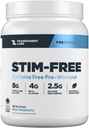 Transparent Labs Stim-free Pre-Workout - Kofein & Stim Free PreWorld Powder za moške in ženske z Beta Alanine Powder, Citrulin Malate, & elevaTP - 30 Servings, Modra malina