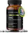 Mt. Angel Vitamini - Cink Citrat 50mg - Cink 50 mg Citrat Chelat - Naravni cink dodatki Made in USA - 60 vegetarijanske tablete