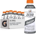 Gatorade Zero with Protein, 10g izolat sirotkinih beljakovin, nič sladkorja, tekoči elektroliti, ledenik Cherry, 16,9 Fl Oz steklenica, 12 pakiranje