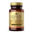 Solgar Vitamin D3 (Cholekalciferol) 25 μg (1000 i.e.), naravna jagodna banana Vrtinec - 100 žvečljivih tablet - Ne-GMO, Kosher - 100 Serving