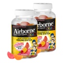 Airborne Kids 500mg Vitamin C Gumies, Otroci Imunska podpora Cink Gumies z zmogljivimi antioksidanti VIT C & E - 63 Gumies, Asortirane sadne arome (Pack of 2)