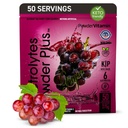 PrašekVitamin Elektroliti v prahu Plus (50 strežnikov) Grozdni elektrolit v prahu Zero Calorie Keto, 0 Sladkor, brez maltodekstrina,1000mg kalij,120mg kalcij,120mg magnezij, hidracija v prahu